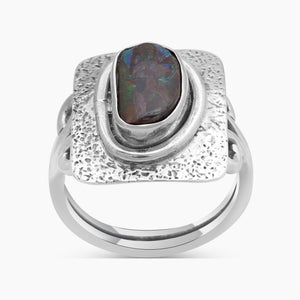 Ammolite Silver Rings