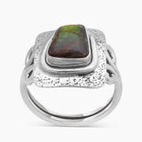 Ammolite Silver Rings