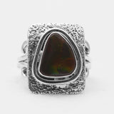 Ammolite Silver Rings