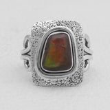 Ammolite Silver Rings