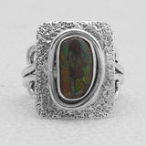 Ammolite Silver Rings