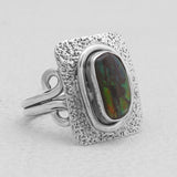 Ammolite Silver Rings