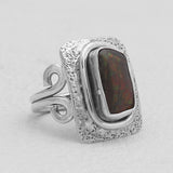 Ammolite Silver Rings