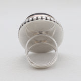 Black Agate Druzy Silver Rings