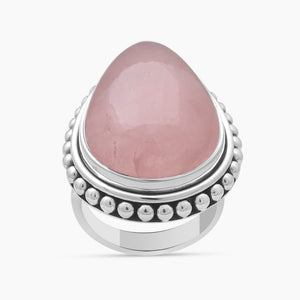 Rose Quartz Silver Rings
