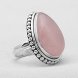 Rose Quartz Silver Rings