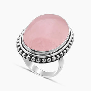 Rose Quartz Silver Rings
