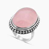 Rose Quartz Silver Rings