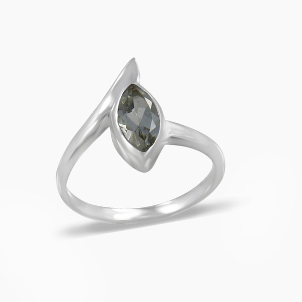 Natural Green Amethyst Silver Rings