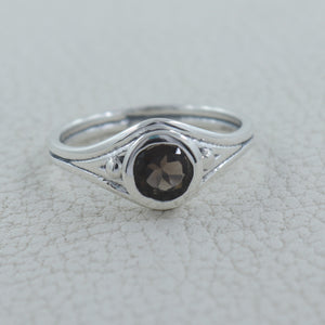 925 Sterling Silver Smoky Quartz Rings