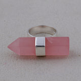 Rose Quartz Silver Pencil Ring