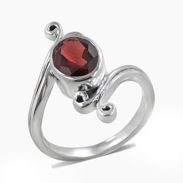 Garnet Silver Rings