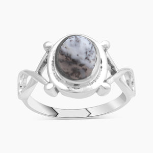Dendritic Opal Silver Rings