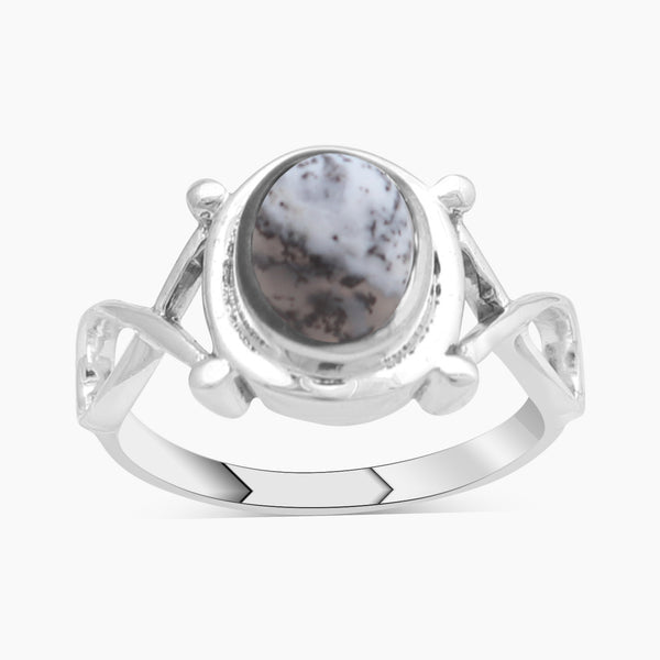 Dendritic Opal Silver Rings
