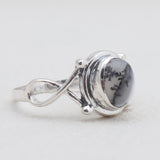 Dendritic Opal Silver Rings
