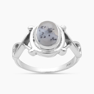 Dendritic Opal Silver Rings