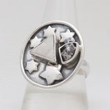 Meteorite & Meteorite Slice Silver Rings