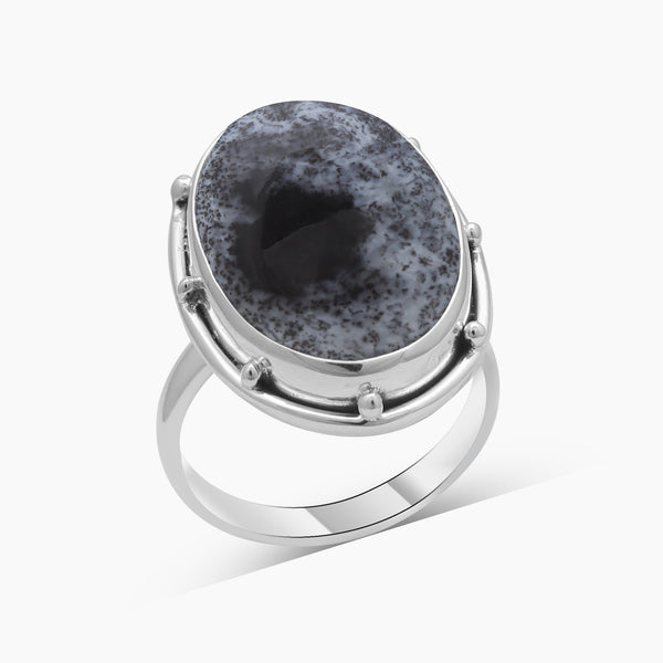 925 Sterling Silver Dendritic Opal Rings