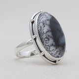 925 Sterling Silver Dendritic Opal Rings