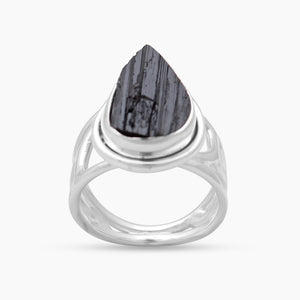 Black Tourmaline Silver Designer Rings