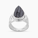 Black Tourmaline Silver Designer Rings