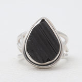Black Tourmaline Silver Designer Rings