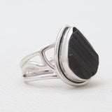 Black Tourmaline Silver Designer Rings