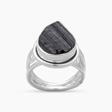 Black Tourmaline Silver Designer Rings