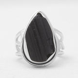 Black Tourmaline Silver Designer Rings