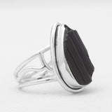 Black Tourmaline Silver Designer Rings