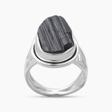 Black Tourmaline Silver Designer Rings