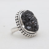 Melanite Black Garnet Silver Rings