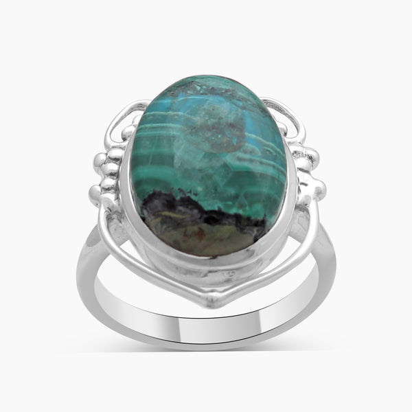 Malachite Chrysocolla Silver Rings