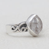 Herkimer Quartz Silver Rings