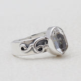 Herkimer Quartz Silver Rings