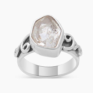 Herkimer Quartz Silver Rings