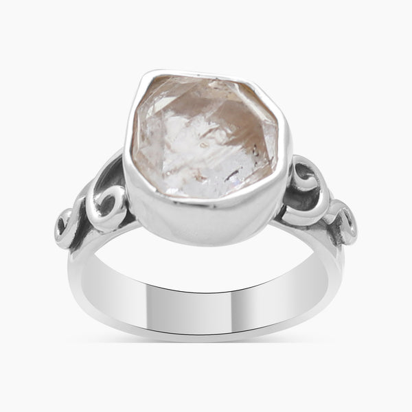 Herkimer Quartz Silver Rings