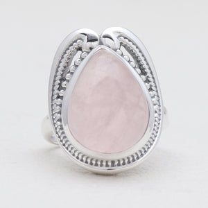 925 Sterling Silver Rose Quartz Rings