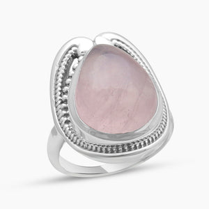 925 Sterling Silver Rose Quartz Rings