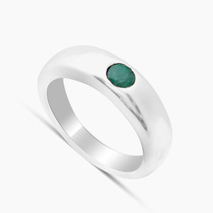 925 Sterling Silver Emerald Rings