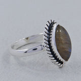 Marquise Cut Charoite Silver Rings