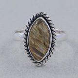 Marquise Cut Charoite Silver Rings