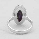 Marquise Cut Charoite Silver Rings