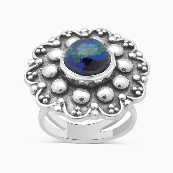 Azurite Malachite Silver Rings