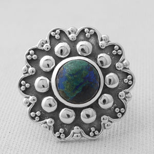 Azurite Malachite Silver Rings