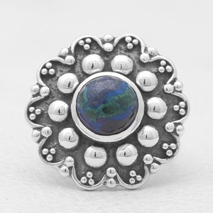 Azurite Malachite Silver Rings