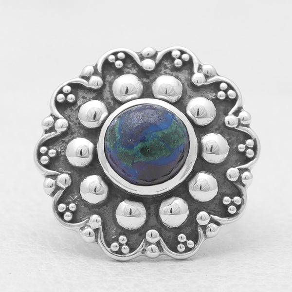 Azurite Malachite Silver Rings