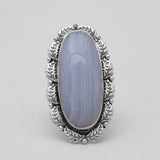 Blue Lace Agate Silver Rings