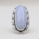 Blue Lace Agate Silver Rings