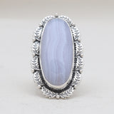 Blue Lace Agate Silver Rings